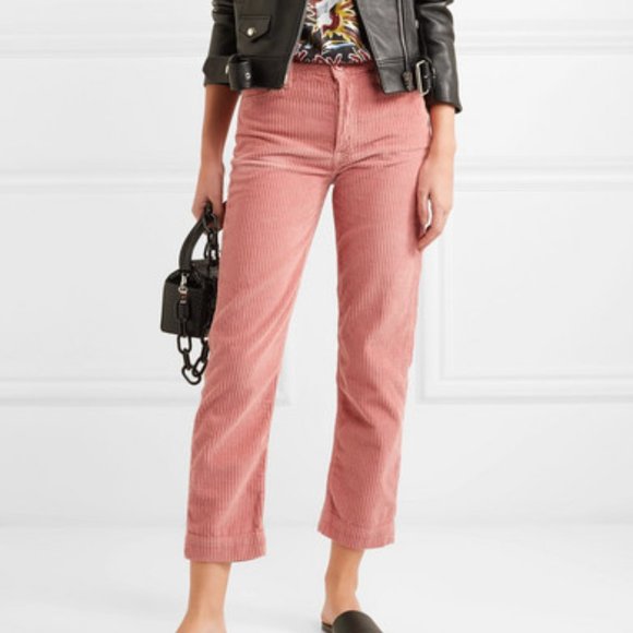 GRLFRND Helena Corduroy Pants in Pink - Picture 1 of 4